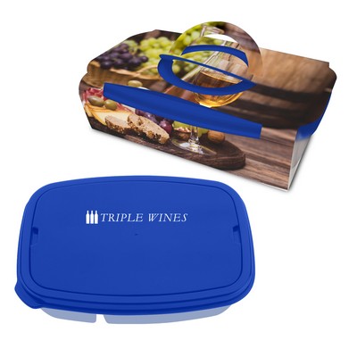 2-section Lunch Container With Custom Handle Box