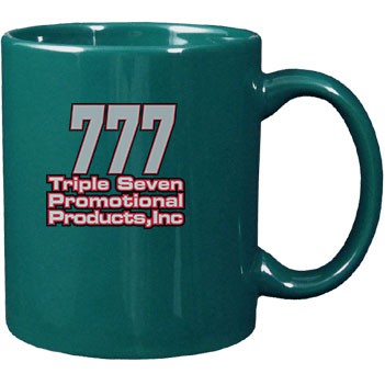 11 Oz. Dark Teal Green C-Handle Mug