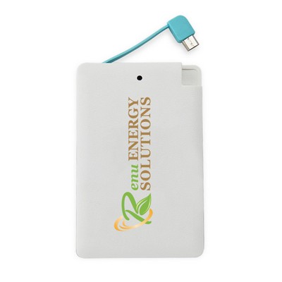 2500mAh Power Bank w/Built In Cable