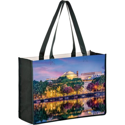 Full Coverage OPP Laminated Non-Woven Tote Bag w/ Full Color (16"x6"x12")