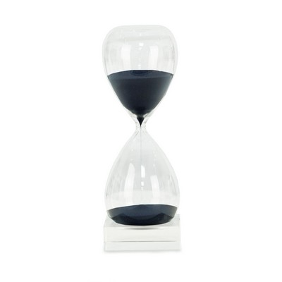 30 Min. Sand Timer On Crustal Base-Navy Sand