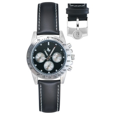Brushed Silver Wristwatch W/ Silver Medallion