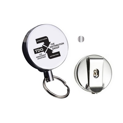 Round Metal Clip-On Badge Reel