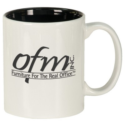 White Ceramic Mug, Engraved, 11 oz