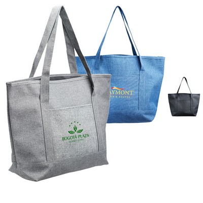 Durable Pocket Heathered Tote Bag