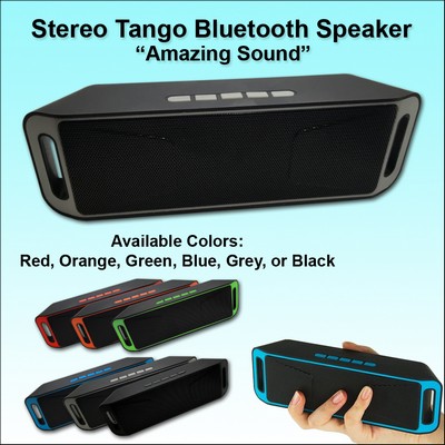 Black/Gray "Amazing Sound" Stereo Tango Bluetooth Speaker No Extra Tariff