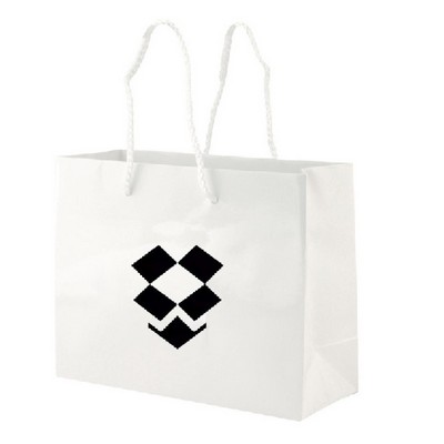 13x7x13'' Matt/Gloss 210GSM White Cardboard Shopping Bag