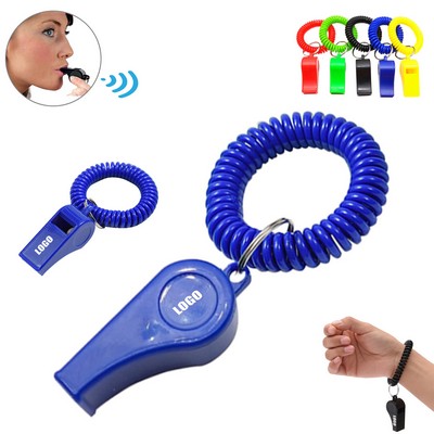 Whistle Key Chain with Coil