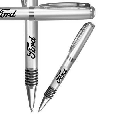Metal Ribbed Style Rubber Grip Pens
