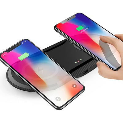 2 in 1 Qi Dual Wireless Charger Fast Wireless Phone Charger For iPhone,Samsung,Huawei