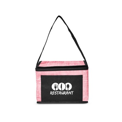 Denim Pattern Non-Woven 6-Pack Lunch Cooler Bag