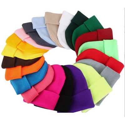 Sustainable Knit Cap With Cuff Winter Beanies