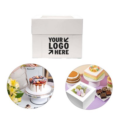 10 x 10 x 8 Inches, White Cake Bread Box With Board