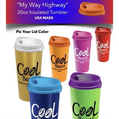 USA Made, My Way Highway 20 oz Double Wall Tumbler