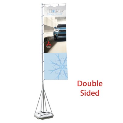 17' Rectangle Double Sided Flag and Base