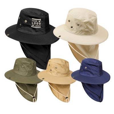 Wide Brim Sun Hat Sun Protection Fishing Hat With Neck Flap