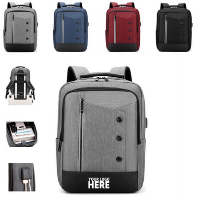 Oxford Backpack w/3 Side Buttons