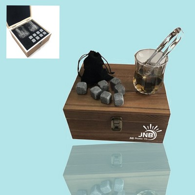 Whiskey Stones and Glass Set in Gift Box