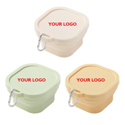 Silicone folding bowl with lid, square instant noodle bowl, fresh-keeping box