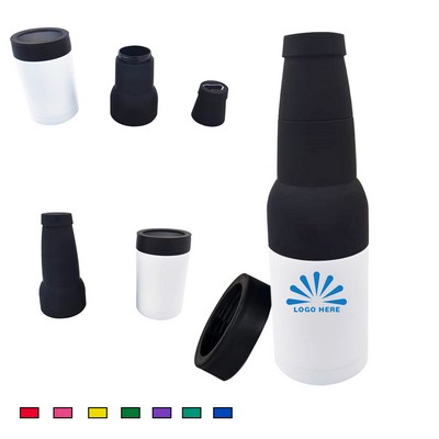 12OZ 3-in-1 Stainless Steel Cold Storage Bottle With Bottle Opener