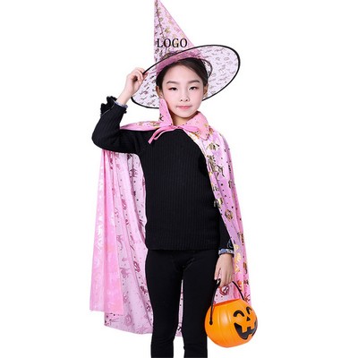 30 In Halloween Children Cloak Set w/ Wizard Hat