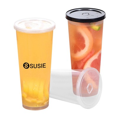 12oz Hard Plastic Disposable Milk Tea Cup