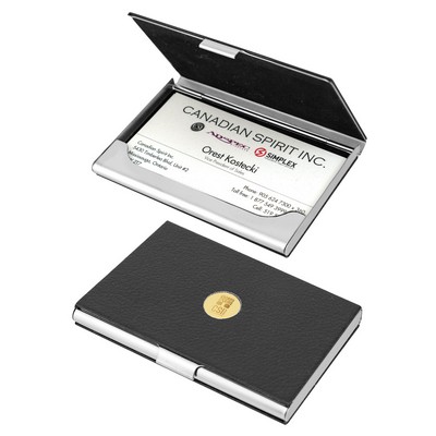 Business Card Holder W/ D2 Gold Medallion