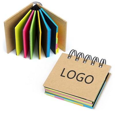 Fluorescent Paper Sticky Pads With Spiral Binding