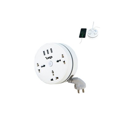 US Plug Adapter With 3 Outlets Storage Dics Socket