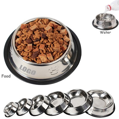 Paw Mark Metal Pet Food Bowl