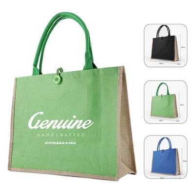 Waterproof Laminated Jute Shopping Tote Bag