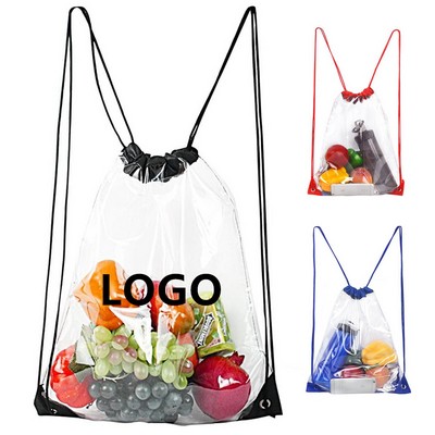 Clear Waterproof Stadium Bag with Drawstring.