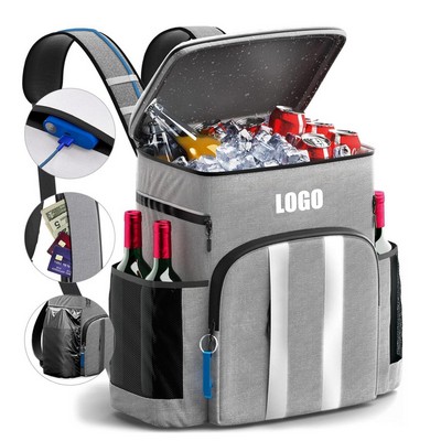 30L Insulated Cooler Backpack with PEVA Liner, Leak-Proof Design and Adjustable Straps