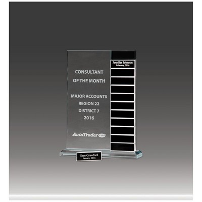 Jade Glass Perpetual Award with Aluminum Blocks