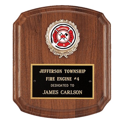 American Walnut Plaque w/Brass Plate and 2" Insert Holder