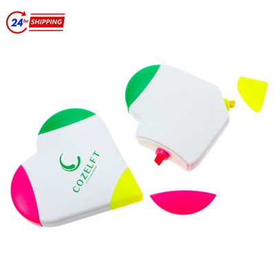 Heart-shaped Three-color Highlighter