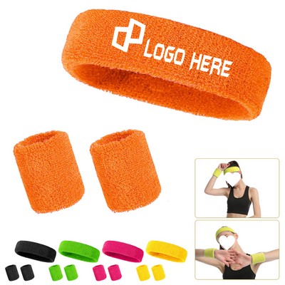 Sports Headband Wristband Set