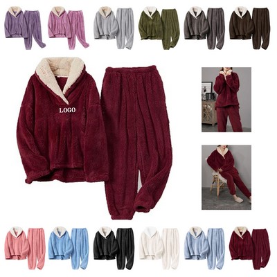 Women's Fluffy Loungewear Casual Long Sleeve Pajama