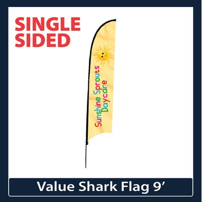 Value 9' Shark Flag - Single Sided Graphic Only