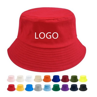 Custom Unisex Solid Color 100% Cotton Bucket Hat