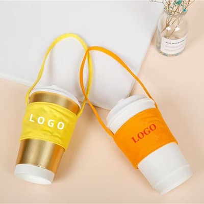 Insulated Canvas Milk Tea Cup Sleeve