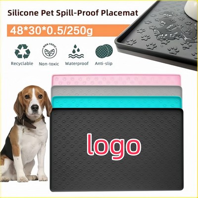 Nonslip Pet Food Mat Washable Silicone Dog Bowl Mat Waterproof Dog Food Mats