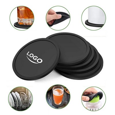 Silicone Circular Mirror Shaped Coaster.