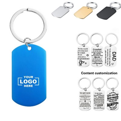 Aluminum Anodized Dog Tag Keychain.