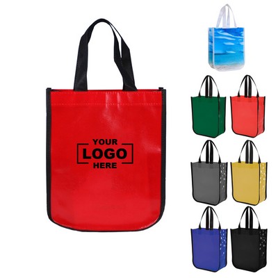 Round Corner Gloss Laminated Fashion Tote Bag