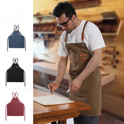 Canvas Cross Back Adjustable Apron.