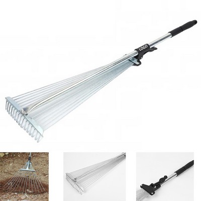 15 Tooth Stainless Steel Grass Rake for Lawn Care