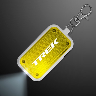 Clip-On Light Yellow Safety Blinkers, Keychain Flashlight - PRINTED