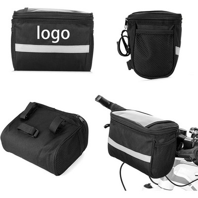 Waterproof Nylon Foldable Bike Front Handlebar Zipper Pouch 8 1/2"x5 3/10"x6 1/2"