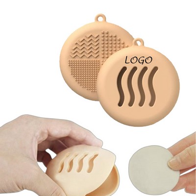 Dual-purpose silicone powder puff storage box